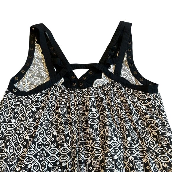 Hazel Anthrpologie Sleeveless Shift Dress Bohemian Print Flowy Size Medium Women - Picture 7 of 11